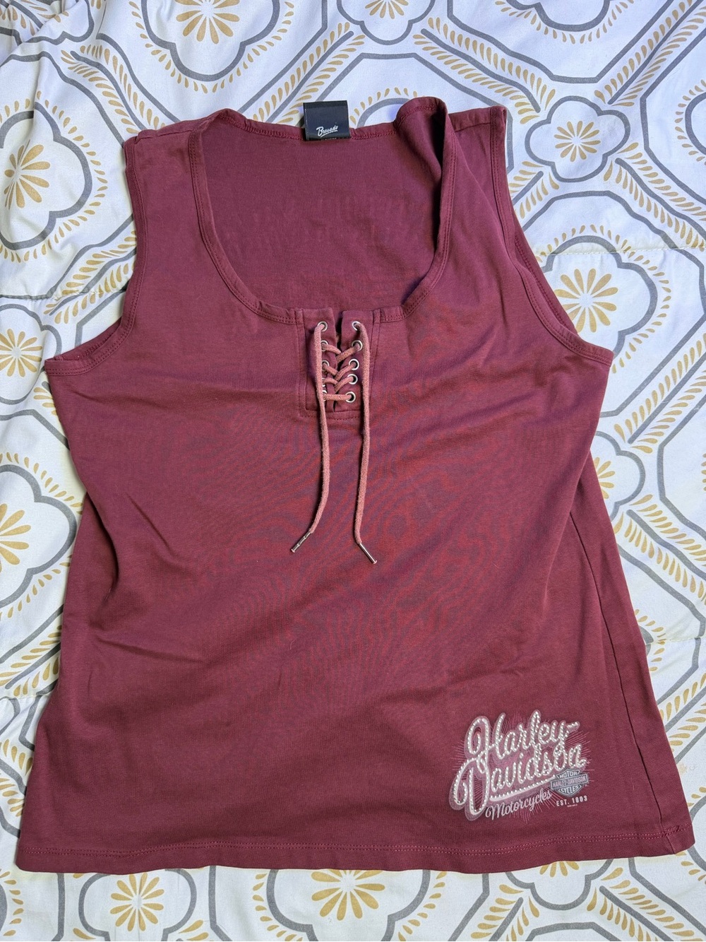 Harley-Davidson Lace-Up Tank Top XL Antelope Valley Lancaster CA Rhinestone